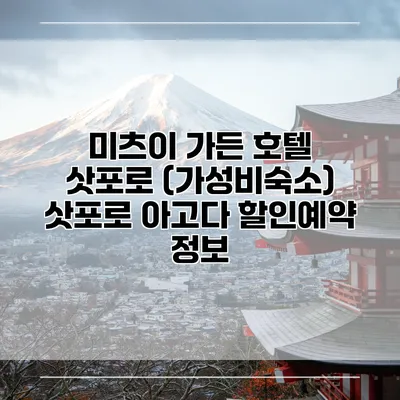미츠이 가든 호텔 삿포로 (가성비숙소) 삿포로 아고다 할인예약 정보