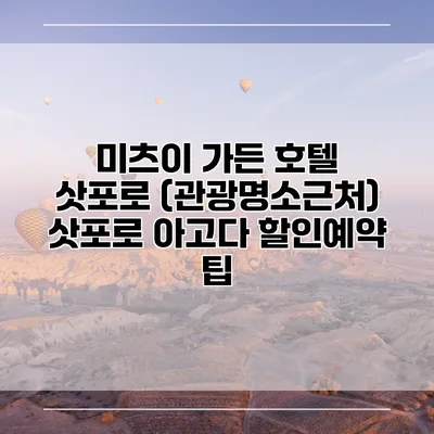 미츠이 가든 호텔 삿포로 (관광명소근처) 삿포로 아고다 할인예약 팁
