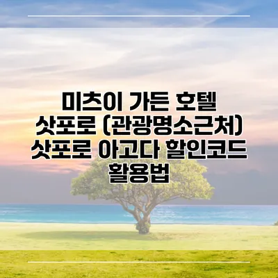 미츠이 가든 호텔 삿포로 (관광명소근처) 삿포로 아고다 할인코드 활용법