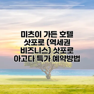 미츠이 가든 호텔 삿포로 (역세권 비즈니스) 삿포로 아고다 특가 예약방법