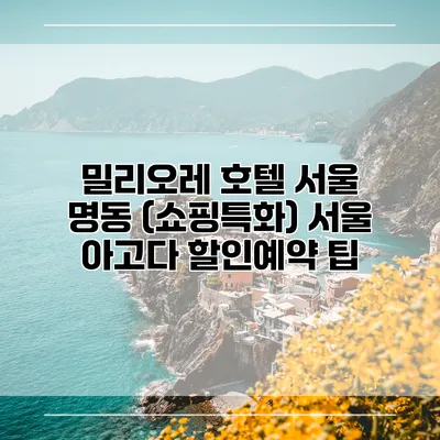 밀리오레 호텔 서울 명동 (쇼핑특화) 서울 아고다 할인예약 팁