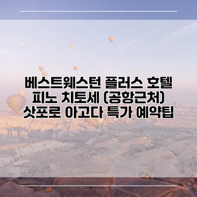 베스트웨스턴 플러스 호텔 피노 치토세 (공항근처) 삿포로 아고다 특가 예약팁