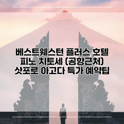 베스트웨스턴 플러스 호텔 피노 치토세 (공항근처) 삿포로 아고다 특가 예약팁