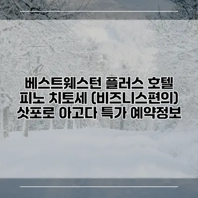 베스트웨스턴 플러스 호텔 피노 치토세 (비즈니스편의) 삿포로 아고다 특가 예약정보