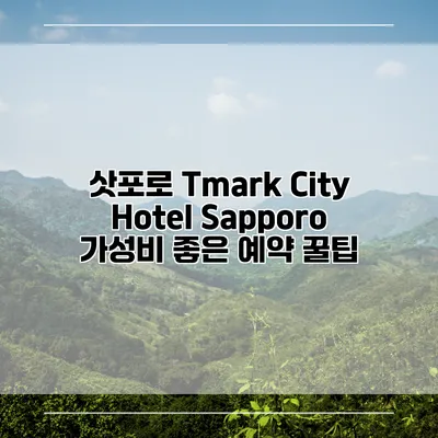 삿포로 Tmark City Hotel Sapporo 가성비 좋은 예약 꿀팁