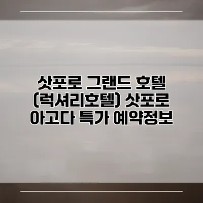 삿포로 그랜드 호텔 (럭셔리호텔) 삿포로 아고다 특가 예약정보