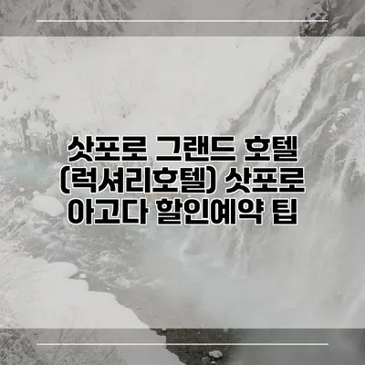 삿포로 그랜드 호텔 (럭셔리호텔) 삿포로 아고다 할인예약 팁
