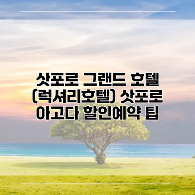 삿포로 그랜드 호텔 (럭셔리호텔) 삿포로 아고다 할인예약 팁