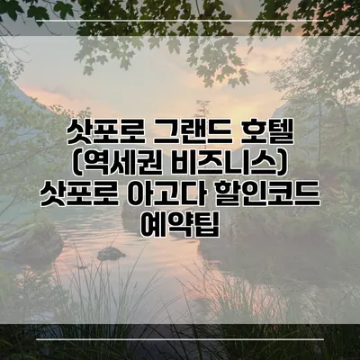 삿포로 그랜드 호텔 (역세권 비즈니스) 삿포로 아고다 할인코드 예약팁