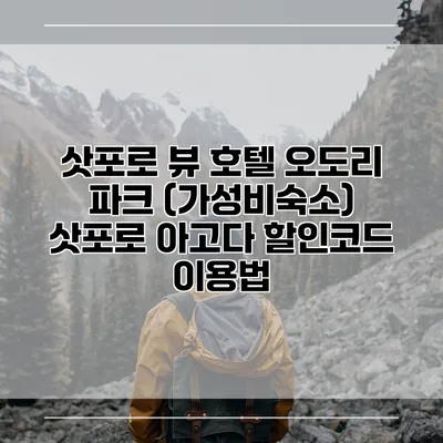 삿포로 뷰 호텔 오도리 파크 (가성비숙소) 삿포로 아고다 할인코드 이용법