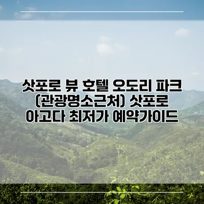 삿포로 뷰 호텔 오도리 파크 (관광명소근처) 삿포로 아고다 최저가 예약가이드