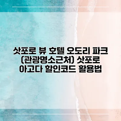 삿포로 뷰 호텔 오도리 파크 (관광명소근처) 삿포로 아고다 할인코드 활용법
