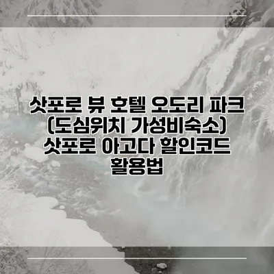 삿포로 뷰 호텔 오도리 파크 (도심위치 가성비숙소) 삿포로 아고다 할인코드 활용법