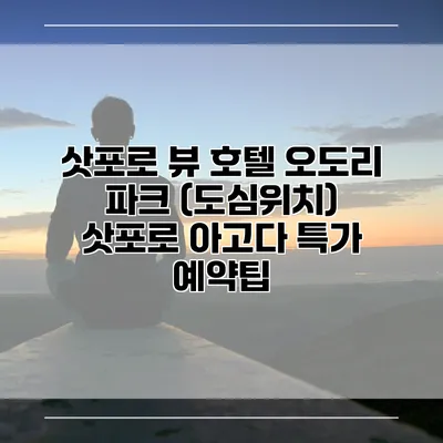 삿포로 뷰 호텔 오도리 파크 (도심위치) 삿포로 아고다 특가 예약팁