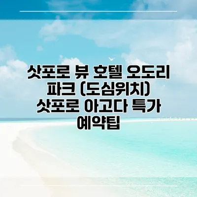 삿포로 뷰 호텔 오도리 파크 (도심위치) 삿포로 아고다 특가 예약팁