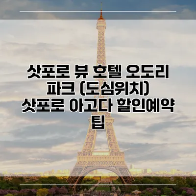 삿포로 뷰 호텔 오도리 파크 (도심위치) 삿포로 아고다 할인예약 팁