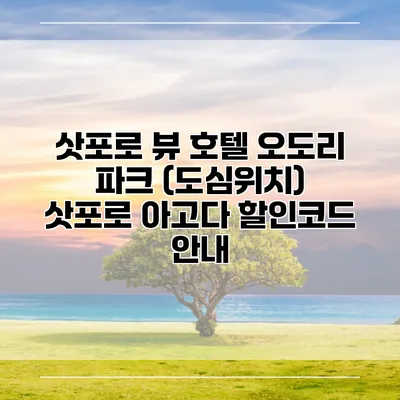 삿포로 뷰 호텔 오도리 파크 (도심위치) 삿포로 아고다 할인코드 안내