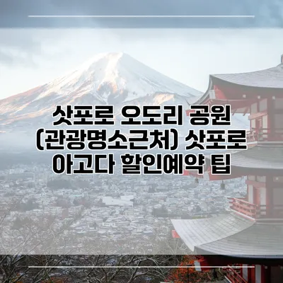 삿포로 오도리 공원 (관광명소근처) 삿포로 아고다 할인예약 팁