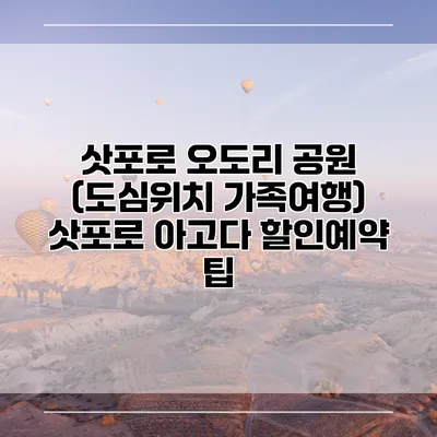 삿포로 오도리 공원 (도심위치 가족여행) 삿포로 아고다 할인예약 팁