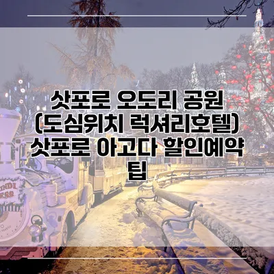 삿포로 오도리 공원 (도심위치 럭셔리호텔) 삿포로 아고다 할인예약 팁