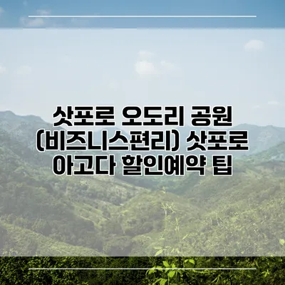 삿포로 오도리 공원 (비즈니스편리) 삿포로 아고다 할인예약 팁