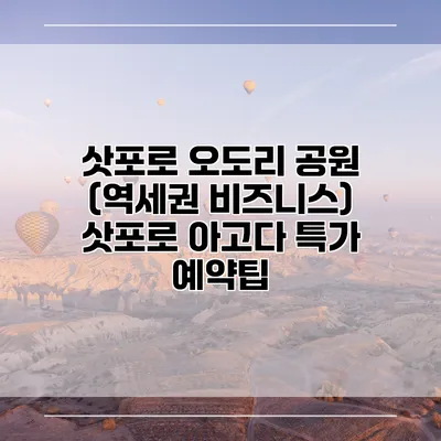 삿포로 오도리 공원 (역세권 비즈니스) 삿포로 아고다 특가 예약팁