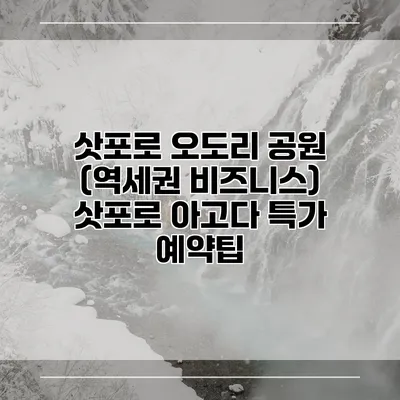 삿포로 오도리 공원 (역세권 비즈니스) 삿포로 아고다 특가 예약팁