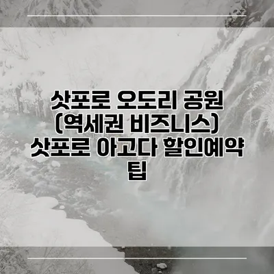 삿포로 오도리 공원 (역세권 비즈니스) 삿포로 아고다 할인예약 팁
