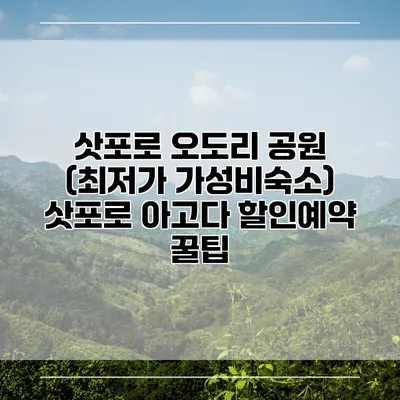 삿포로 오도리 공원 (최저가 가성비숙소) 삿포로 아고다 할인예약 꿀팁