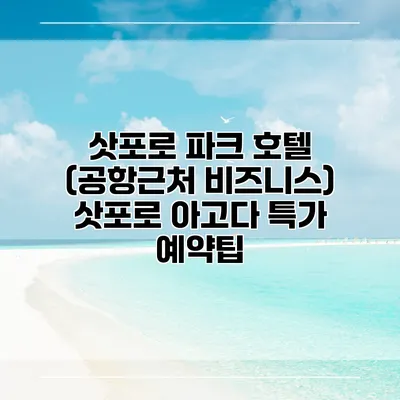 삿포로 파크 호텔 (공항근처 비즈니스) 삿포로 아고다 특가 예약팁