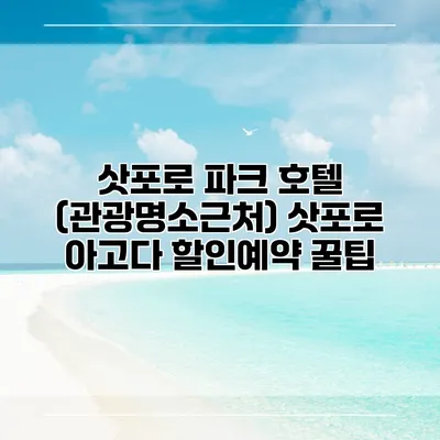 삿포로 파크 호텔 (관광명소근처) 삿포로 아고다 할인예약 꿀팁