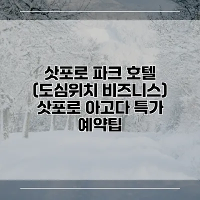 삿포로 파크 호텔 (도심위치 비즈니스) 삿포로 아고다 특가 예약팁