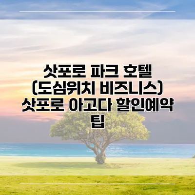 삿포로 파크 호텔 (도심위치 비즈니스) 삿포로 아고다 할인예약 팁