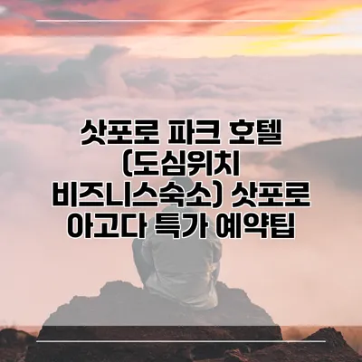 삿포로 파크 호텔 (도심위치 비즈니스숙소) 삿포로 아고다 특가 예약팁