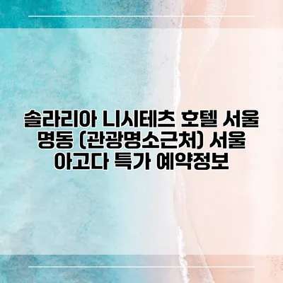 솔라리아 니시테츠 호텔 서울 명동 (관광명소근처) 서울 아고다 특가 예약정보