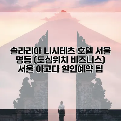솔라리아 니시테츠 호텔 서울 명동 (도심위치 비즈니스) 서울 아고다 할인예약 팁