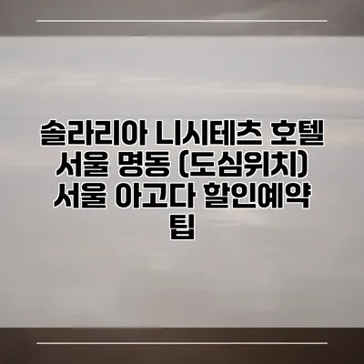 솔라리아 니시테츠 호텔 서울 명동 (도심위치) 서울 아고다 할인예약 팁