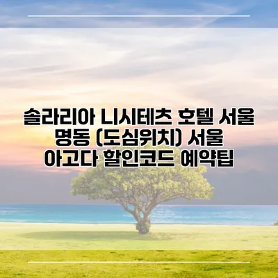 솔라리아 니시테츠 호텔 서울 명동 (도심위치) 서울 아고다 할인코드 예약팁