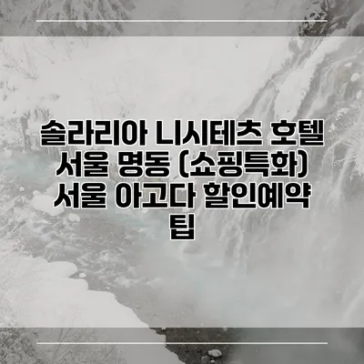 솔라리아 니시테츠 호텔 서울 명동 (쇼핑특화) 서울 아고다 할인예약 팁