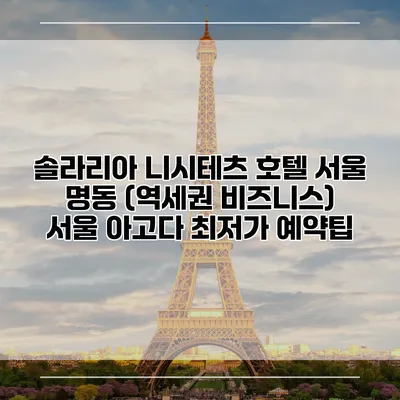 솔라리아 니시테츠 호텔 서울 명동 (역세권 비즈니스) 서울 아고다 최저가 예약팁