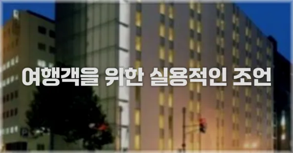 여행객을 위한 실용적인 조언