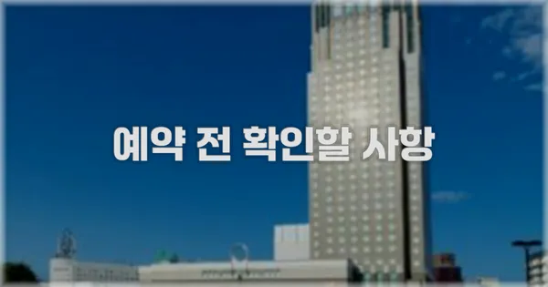 예약 전 확인할 사항