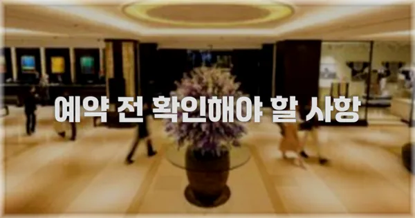 예약 전 확인해야 할 사항
