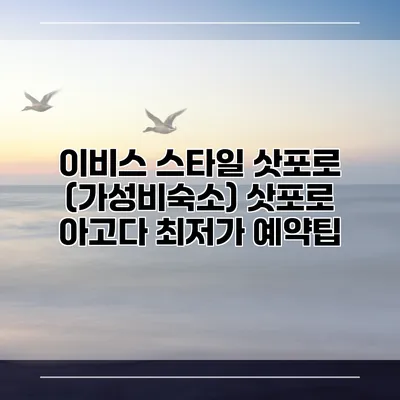 이비스 스타일 삿포로 (가성비숙소) 삿포로 아고다 최저가 예약팁