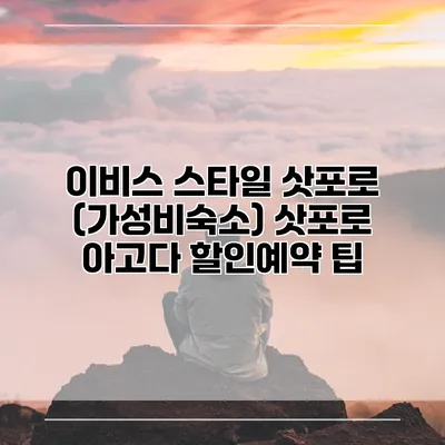 이비스 스타일 삿포로 (가성비숙소) 삿포로 아고다 할인예약 팁