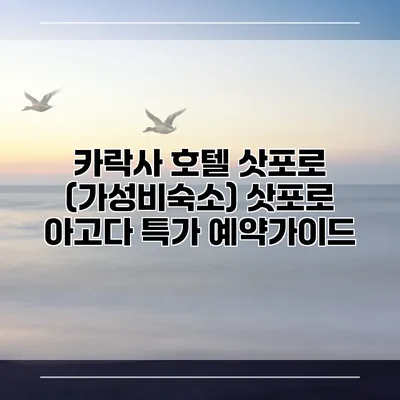 카락사 호텔 삿포로 (가성비숙소) 삿포로 아고다 특가 예약가이드