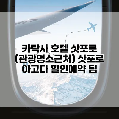 카락사 호텔 삿포로 (관광명소근처) 삿포로 아고다 할인예약 팁