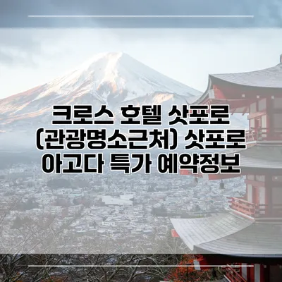 크로스 호텔 삿포로 (관광명소근처) 삿포로 아고다 특가 예약정보