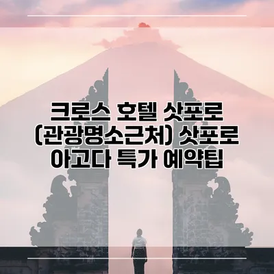 크로스 호텔 삿포로 (관광명소근처) 삿포로 아고다 특가 예약팁