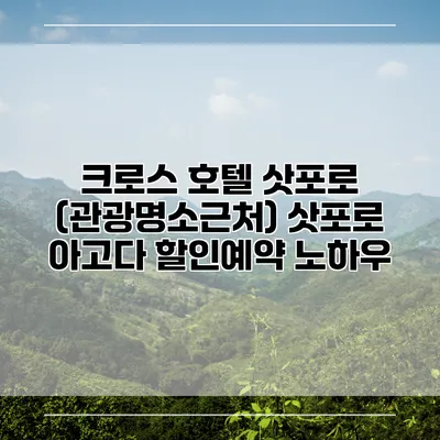 크로스 호텔 삿포로 (관광명소근처) 삿포로 아고다 할인예약 노하우